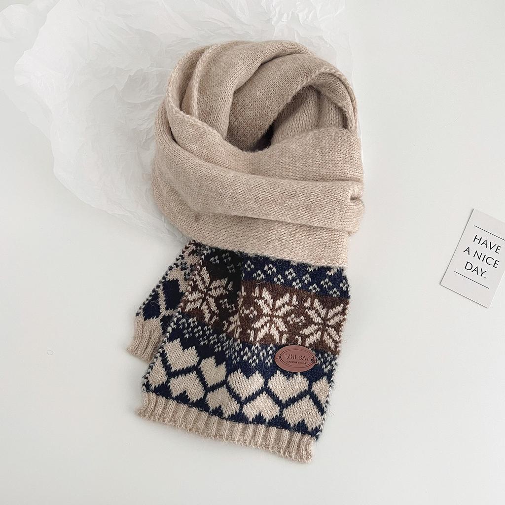 Korean Christmas scarf new atmosphere autumn and winter with Fair Island style thickened warm versatile scarf