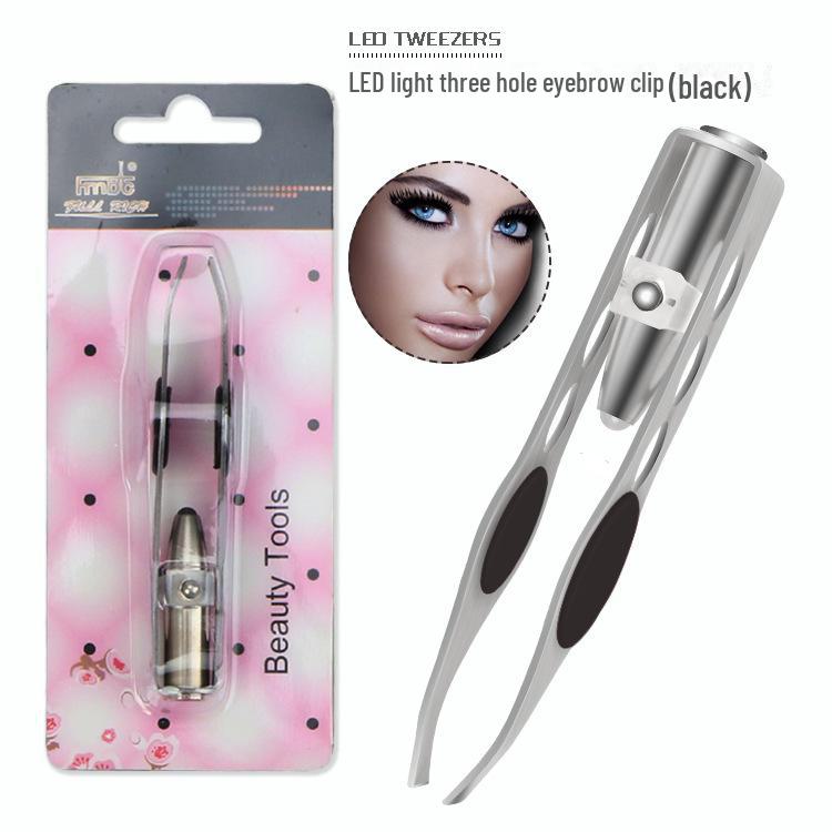

Триммер для бровей из нержавеющей стали со светодиодной подсветкой, пинцетом и ножом для удаления волос