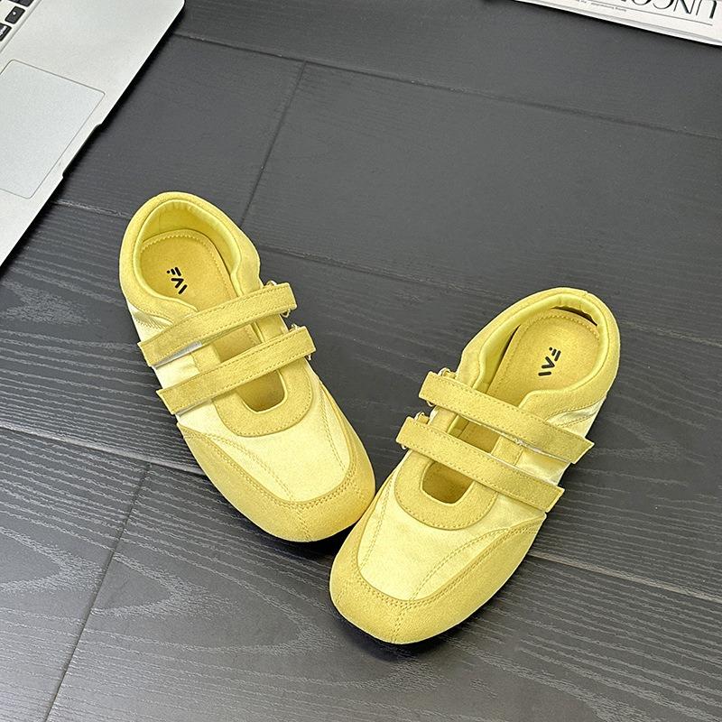 F-Spring New Ballet Style Velcro Candy Color Han Mary Jane Shoes Women's Breathable Soft-soled Single Shoes