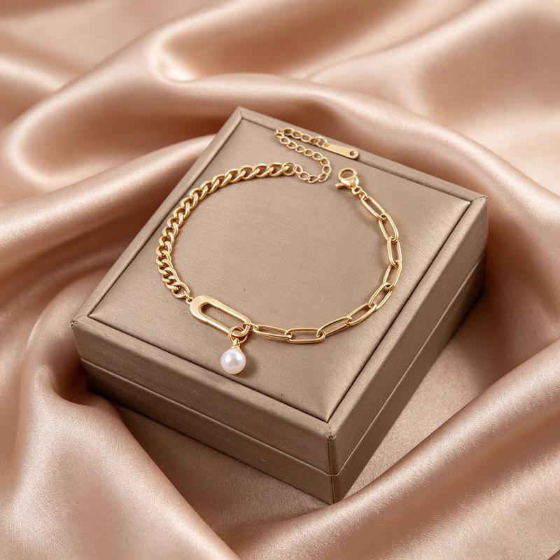 18K Gold Plated Titanium Steel Bracelet - Colorfast, Stylish, and Versatile Stainless Steel Jewelry