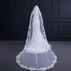 3-Meter Long Train Bridal Veil: European & American White Lace Headdress Wedding Accessory