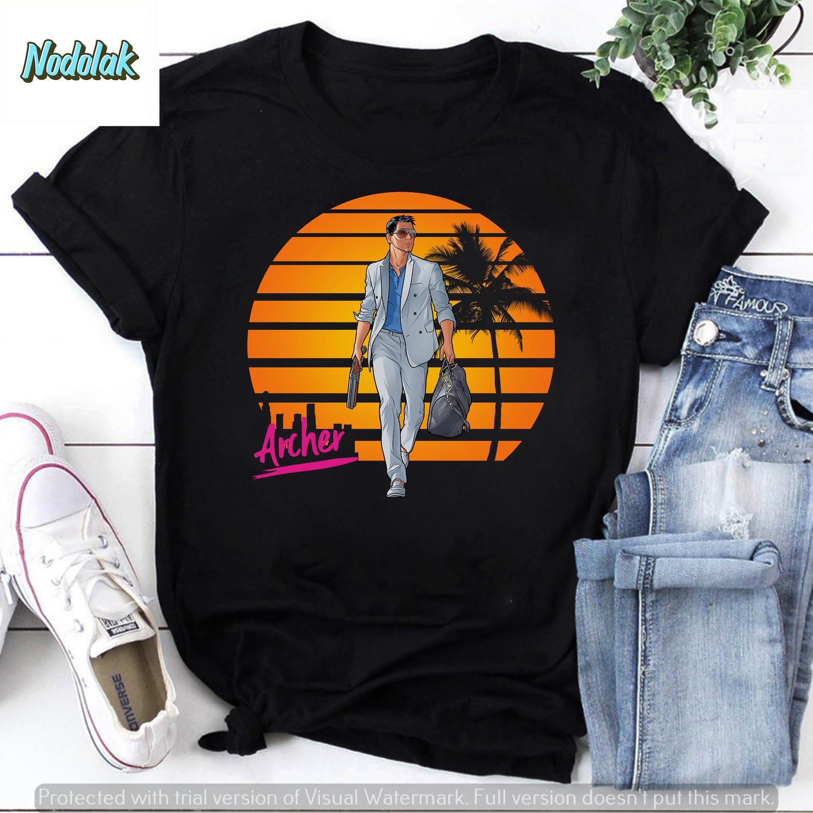 Retro Archer Vice Unisex Vintage T-Shirt, Archer Movies Shirt, Archer Shirt, Archer Funny Movies Shirt, Archer Series Movies Shirt M