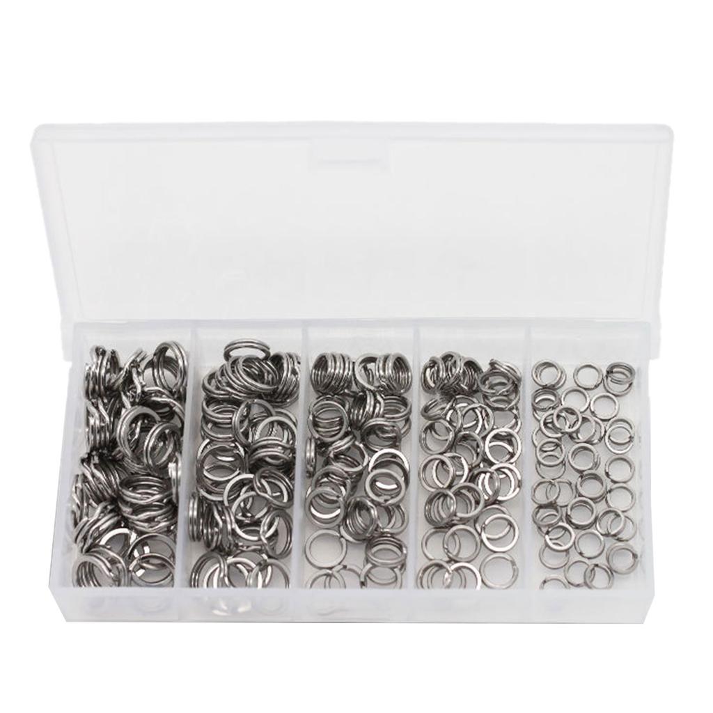 200Pcs Fishing Split Rings Fishing Swivels Stainless Steel Rings Double Flattened Split Rings Fishing Connector Rings
