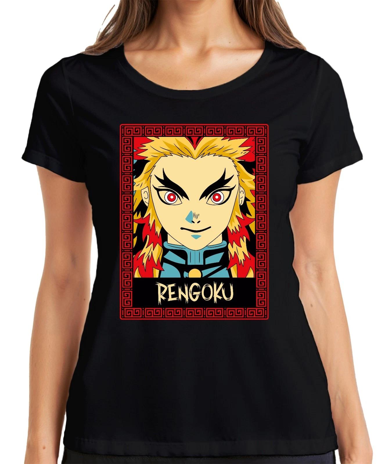 RENGOKU Kyojuro Demon Slayer Anime Flamme Geschenk Sammler Damen T-Shirt XL
