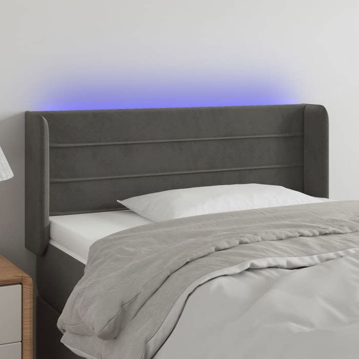 VidaXL LED Headboard Bedroom Furniture Single Bed Accessory Headboard Bed Frame Interior Dark Grey 3123407