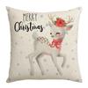 New Cartoon Deer Christmas Bedside Sofa Pillow Holiday Gift Decoration Linen Print Waist Pillow Case