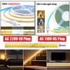 High Brightness COB LED Strip Light AC 220V/110V EU US Plug 240LEDs/M 3000K 4000K Flexible Ribbon Lamp for Indoor Home Decor