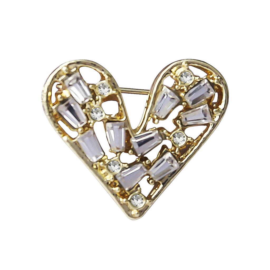 New Fashion Light Luxury High Sense of Love Simple and Versatile Mini Anti-light Small Brooch Clothing Accessories Wholesale