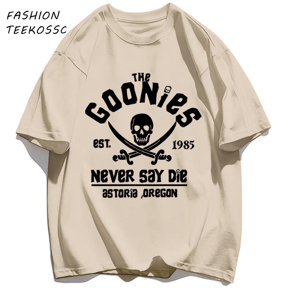 The Goonies Skeleton Printing Mens Basics T Shirts AllMatch Cotton TShirt Colour Summer Clothing Oversize Crewneck Sportswear