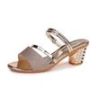 Sandals women's thick heel one heel wear thick heel sandals summer new two women's shoes open toe Chinese and Korean version