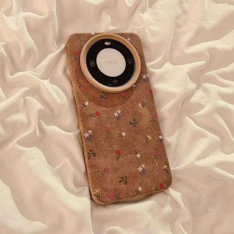 Green Leaf Flower Compatible with iPhone 16 Pro Max Apple 15 Pro Phone Case 14 New Model 13 Leather Texture 12/11 Xiaomi15PRO