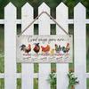 In-Stock Wooden Rooster Wall Hanging Tag for Outdoor Decor