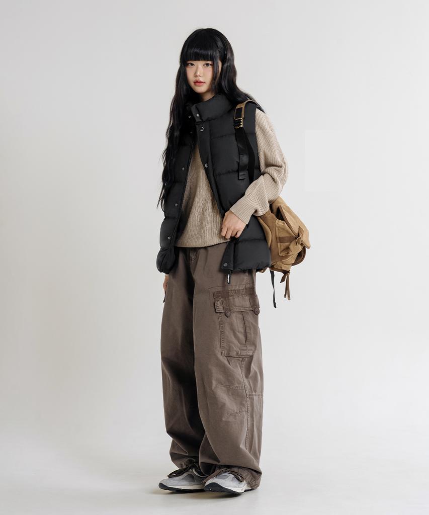 Lemain Second 2Way Oversized Volume Wellon Puffer Vest [Black]