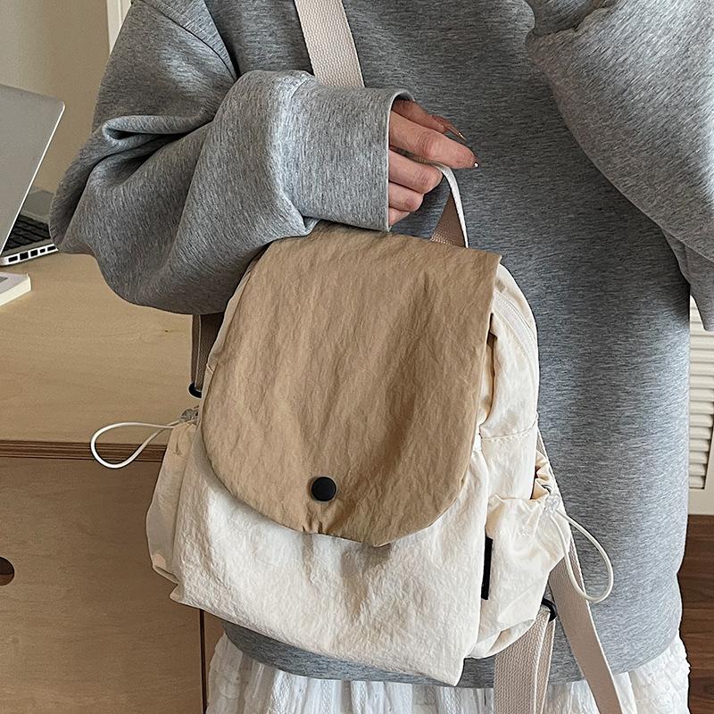 New Canvas Backpack Men's and Women's Rest Backpack Leisure Large Capacity Flip Bag Student Schoolbag Travel Backpack