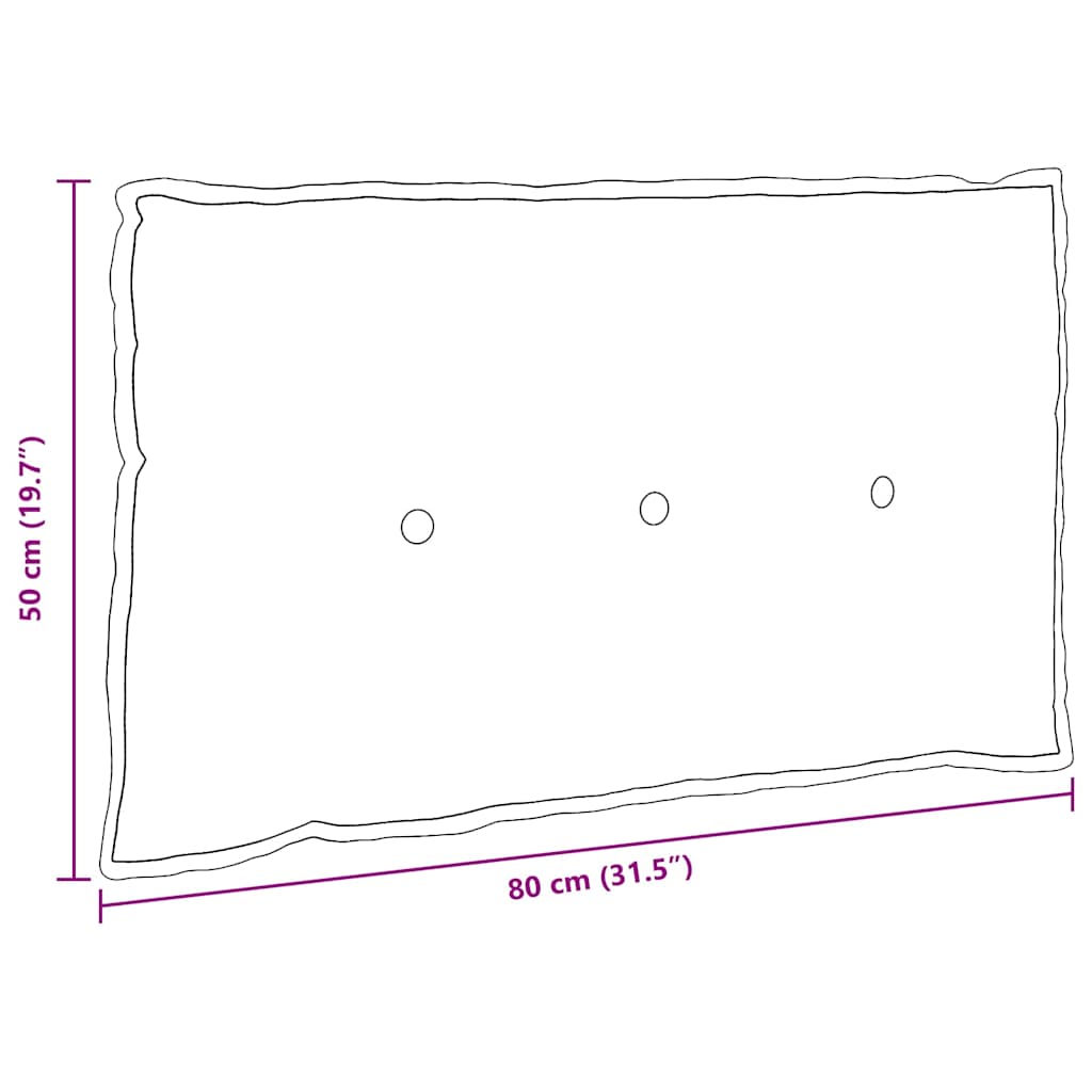 Back Cushion Cream 80 x 19 x 50 cm Fabric