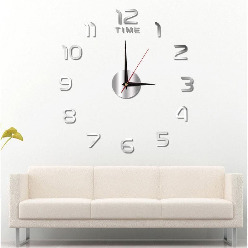 Nordic Simple Sofa Wall Luminous Silent Clock DIY Wall Clock Acrylic Digital Decorative Wall Sticker Clock