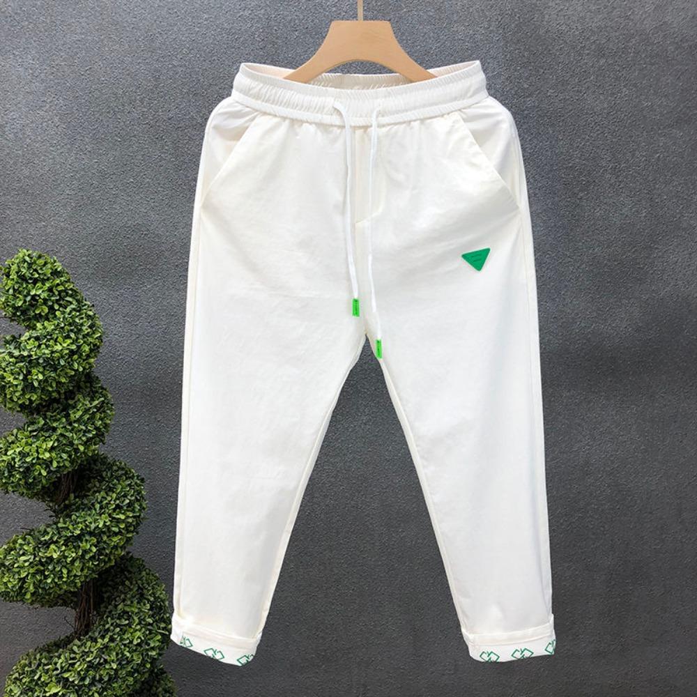 

Мужские повседневные брюки высокого класса для весны и осени, популярные брюки-капри для интернет-знаменитостей и привлекательные мужские брюки-капри на лето, белые L белый