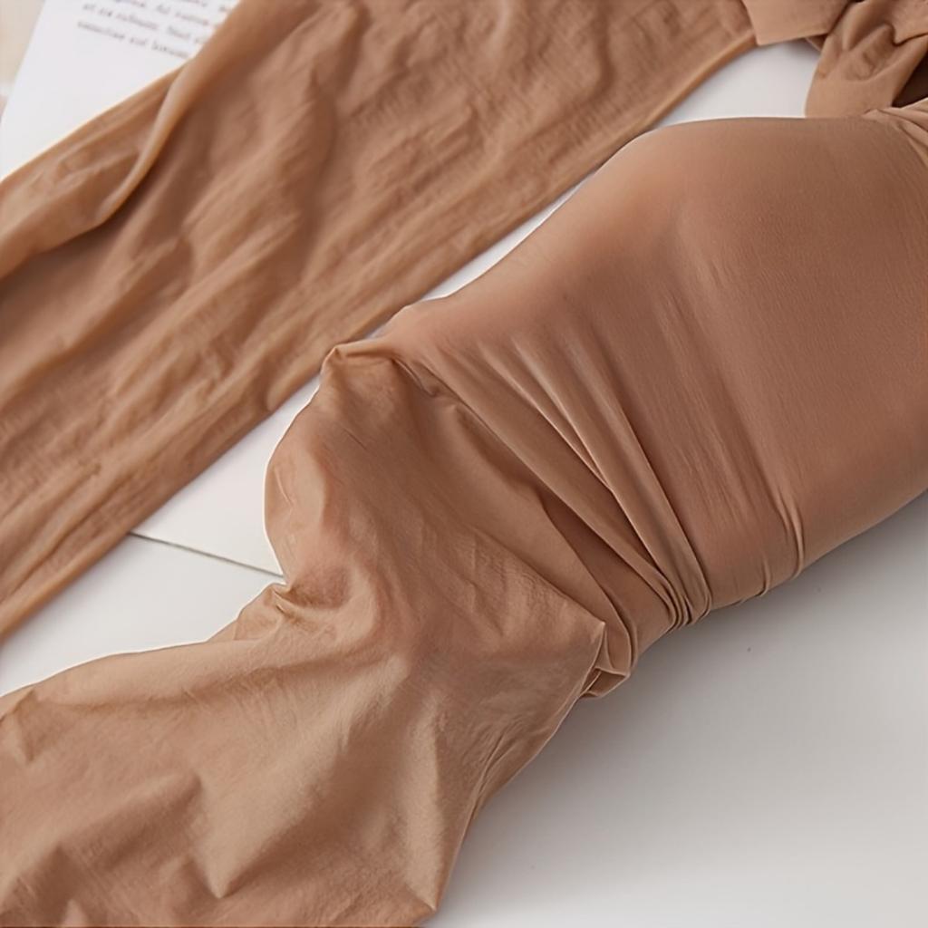 Plus Size Sexy Party Sheers, Women's Plus Smoothing Oil Shiny Super Elastic Sheer Pantyhose