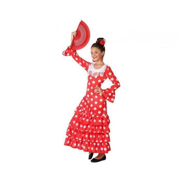 Flamenco-Tänzerin Kostüm lange Ärmel - AC-DÉCO - Weiß - Kind - 7 Jahre