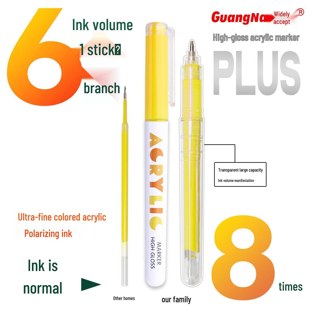 Guangna 586 Large Capacity Acrylic Paint Marker – Bleedproof, Layerable, High Gloss for DIY Projects