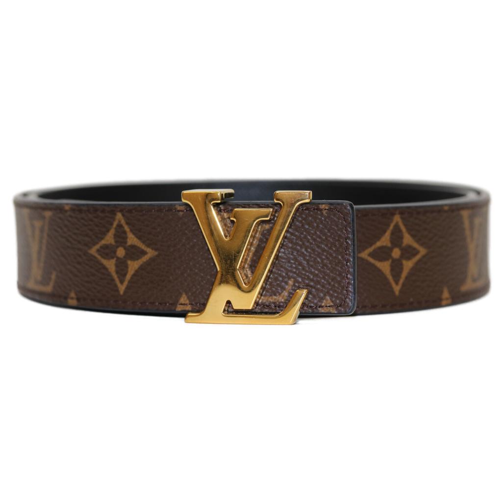 Louis Vuitton 21 Year M9453 GHardware Santur LV Initial 30MM Wendegürtel Gürtel Braun / Gold Gebraucht