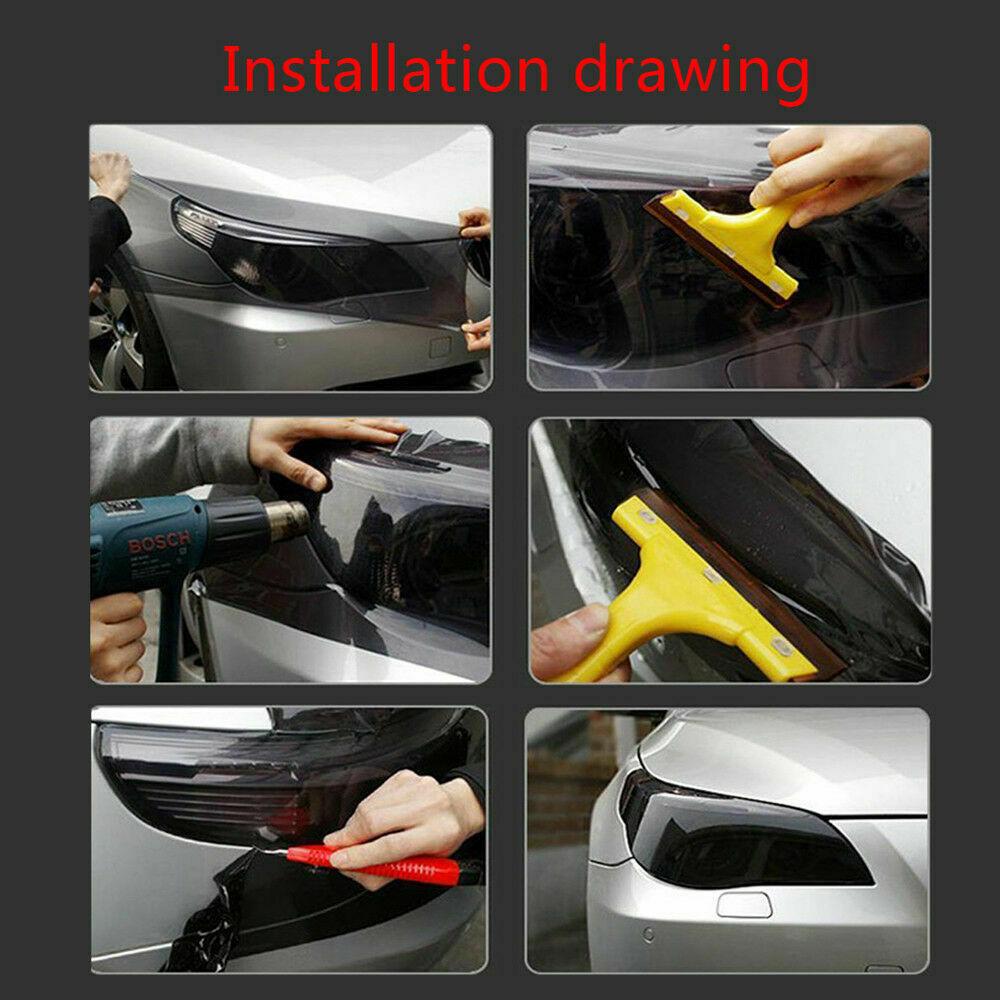 Cars 30 * 100cm Black Frosted Rear Headlight Headlight Tint Vinyl Film Car Sticker
