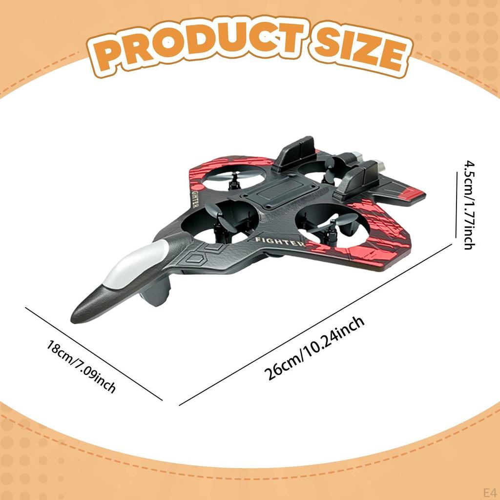 Remote Control Airplane Fighter Jet Model Roll for Kids Adults Lightweight with Colorful Lights RC