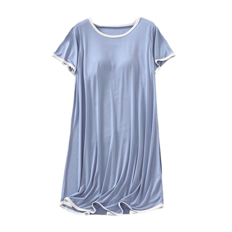 Women Loose Casual Nightdress Short Sleeve Dress