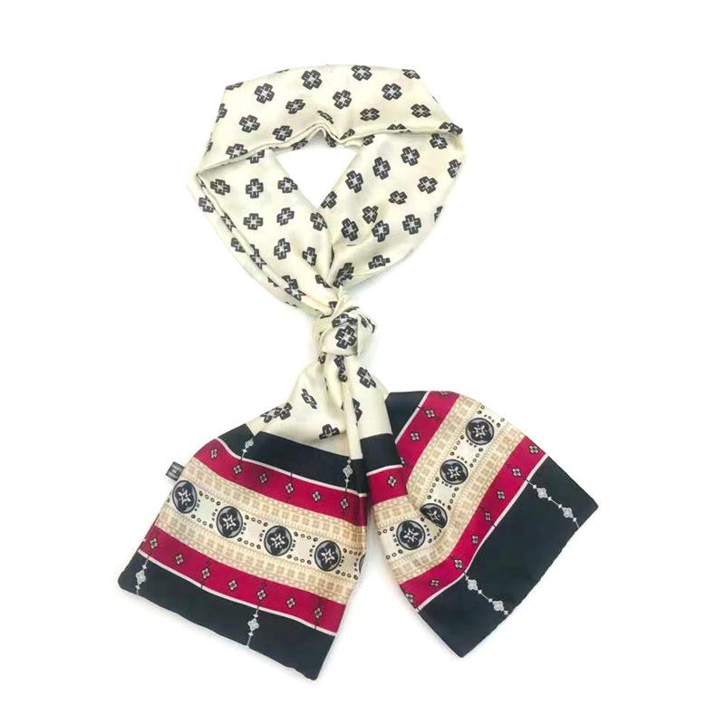 Narrow Silk Scarf, Women'S Streamer, Hair Accessories, Tied Bag, Small Scarf, Printed Headband, Silk Long Silk Scarf.