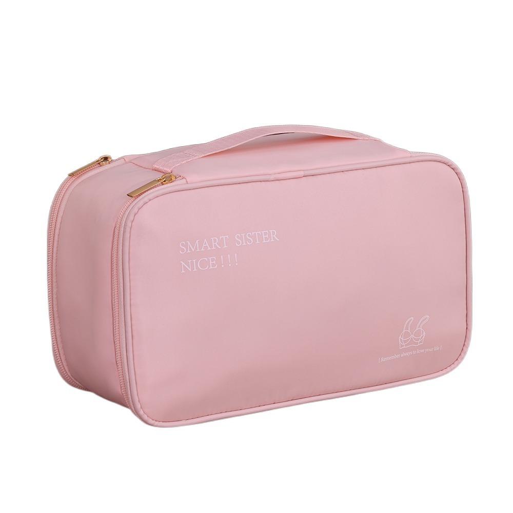 

Компактная сумка для хранения нижнего белья, большая вместимость, косметичка, органайзер для одежды, женская розовый