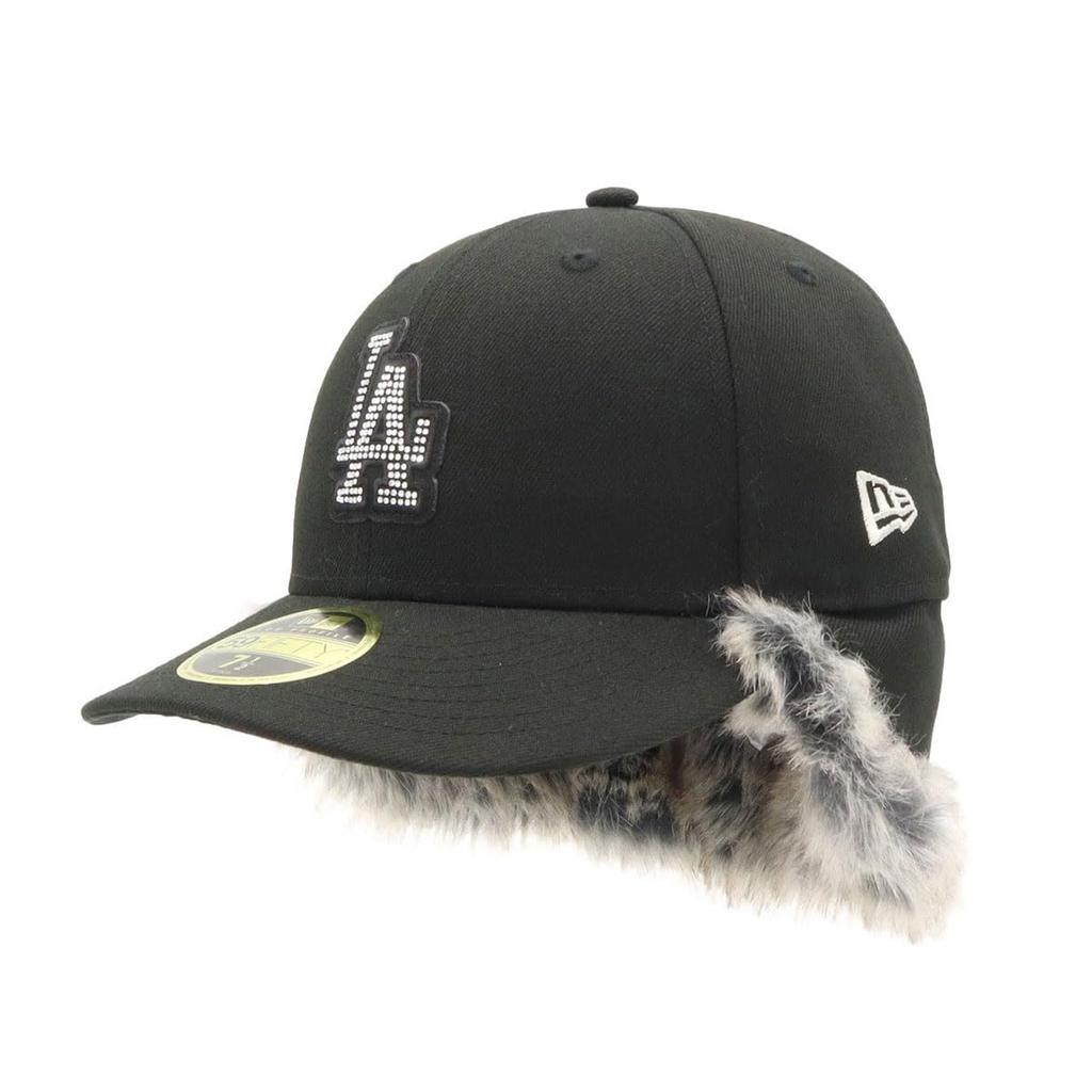 NEW ERA Cap LP 59FIFTY Flip Down 14908194 Los Angeles Dodgers Black Rhinestone Size 7 5/8