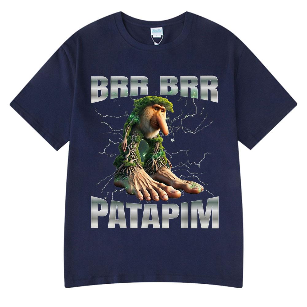 Brr Brr Patapim T Shirts Funny Italian Brainrot Meme T-shirt Men Women Summer 100% Cotton Comfort O-Neck Short Sleeve T-shirts