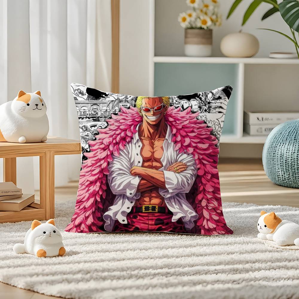 One Piece Portgas D Ace Anime Plush Pillow Cover Soft Short Plush Cushion Cover For Sofa Bedroom Home Decor Gift Decoration