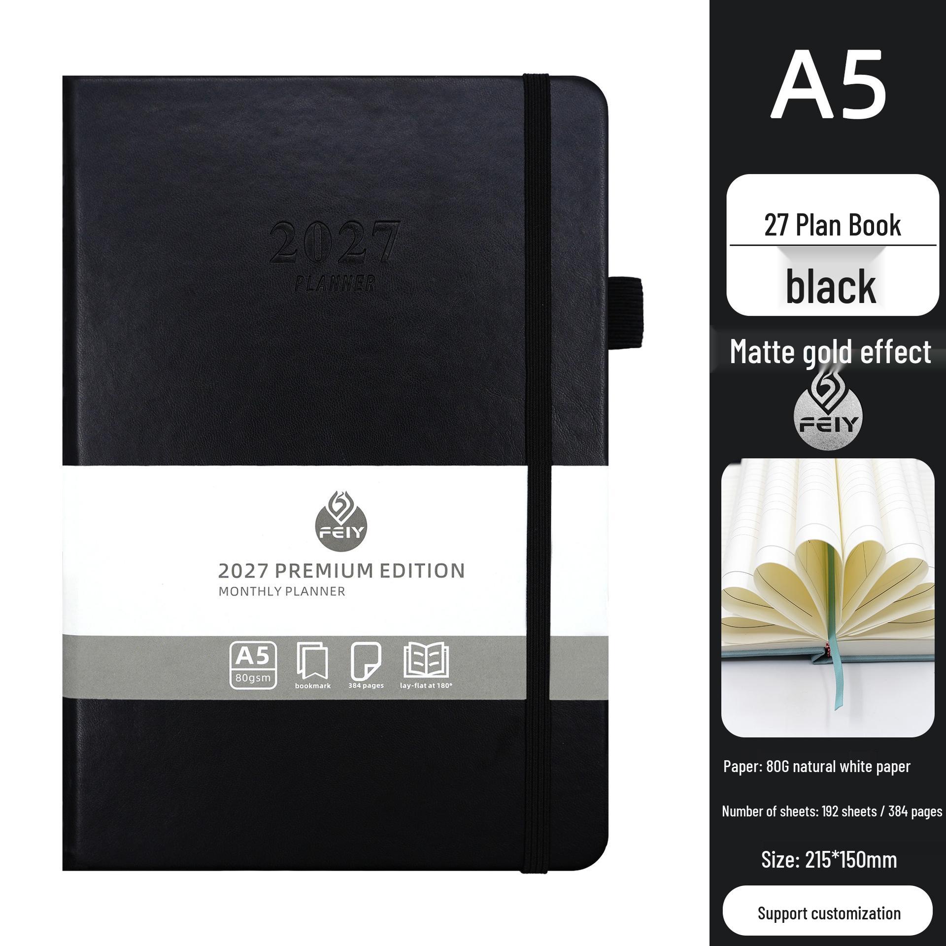 2027 A5 Planner: English Yearly Calendar, Simple Efficiency & Self-Discipline Scheduling Book A5