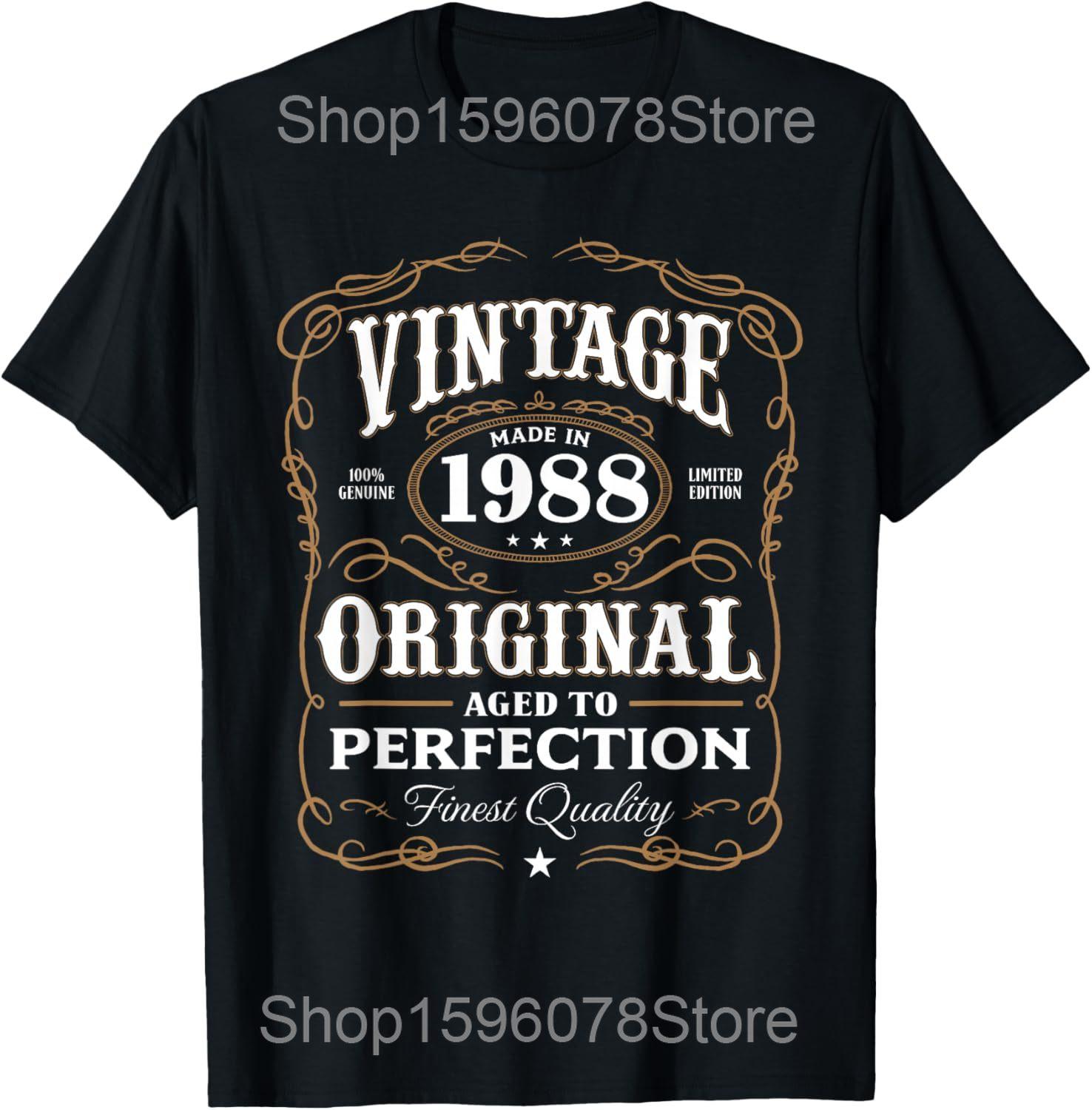 Est 1988 Limited Edition 37th Birthday Vintage 37 Year Old T Shirt Humor Streetwear Tee Shirt Short Sleeve Unisex Loose Clothing S