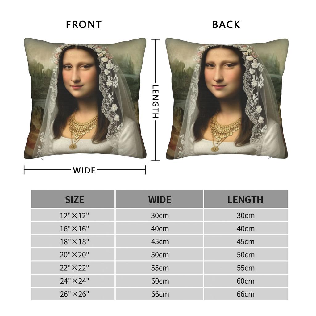 Bride Mona Lisa Funny Art Pillow Cover Morden Pillow Case For Office Car Home Decor Print Pillowcases Gift
