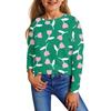 Children's Long Sleeve Tops Casual Print T Shirt Round Neck Pullover Blouse