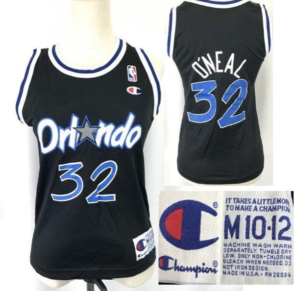 

90-е Champion Сделано в США НБА Орландо Мэджик 32 Реплика Игровой Майки Топ Детский M 10-12 Черный Баскетбол