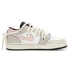 Jordan Air Jordan 1 Low top Vintage Basketball Shoes GS Gray Pink DQ8421-001(Team15-)