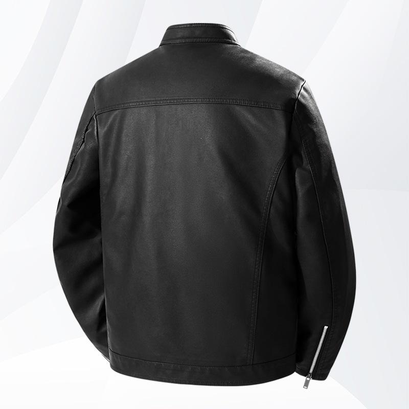 Men's PU leather jacket new top leather jacket locomotive leather jacket men's spring and autumn trend stand-up collar