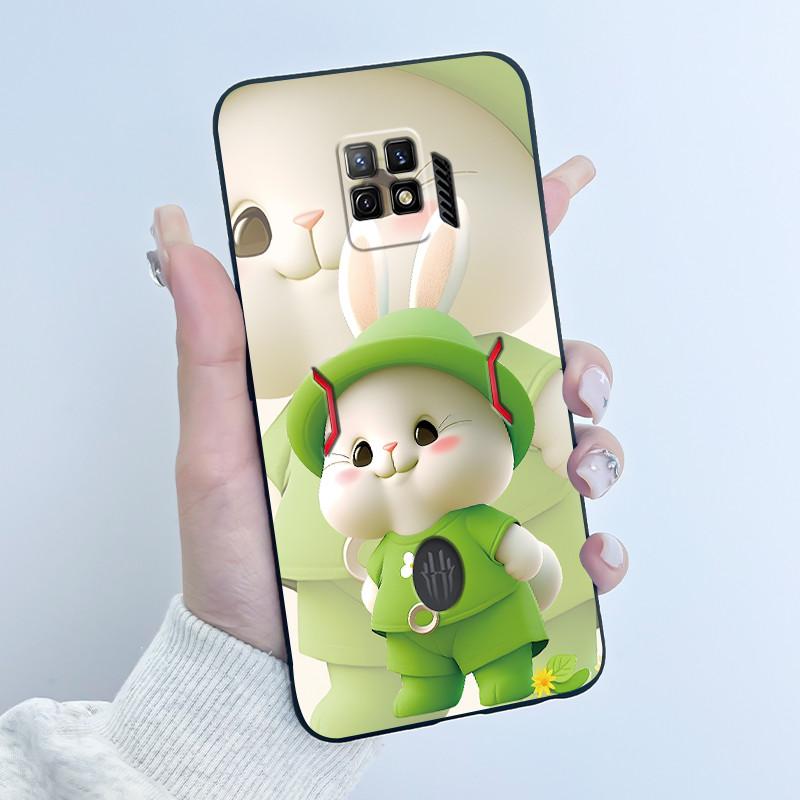 For Nubia Red Magic 7 Pro Case NX709J Back Cover Cute Heart Rabbit Black Soft TPU Phone Case For Red Magic 7S Pro NX709S Shell