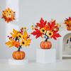 Simulated Flowers Halloween Table Decor Handmade Artificial Eucalyptus Leaves Vase  Autumn Decor