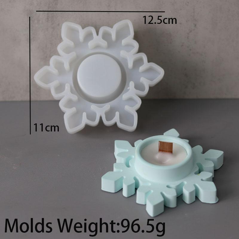 Ručně vyráběná svícen na sněhové vločky Silikonová forma Beton Cement Sádra Epoxidová pryskyřice Svícník Vánoční dekorace Domácí ozdoby