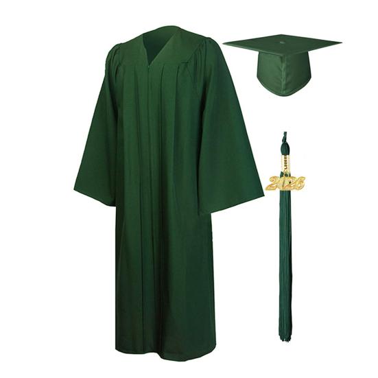 Unisex Matte Graduation Cap And Gown Set with 2026 Year Tassel Charm for Middle School High School College Graduates