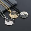 New Stainless Steel Creative Yin Yang Tai Chi Circular Pendant Necklace Retro Religious Mens Titanium Steel Necklace