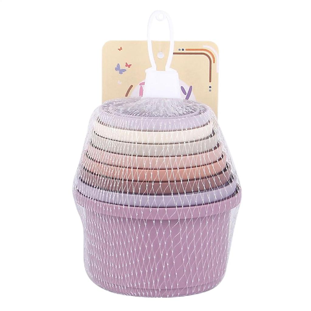 8Pcs Stacking Cups Toys for Rabbits Chinchillas Guinea Pigs  Multi-Colored Reusable Plastic Nesting Toys Stacking Cups Set