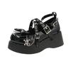 Fashion wedges Platform Mary Janes Women 2024 Round Toe Buckle Wedge Pumps Woman Patent Leather Black Buckle Punk Gothic Shoes