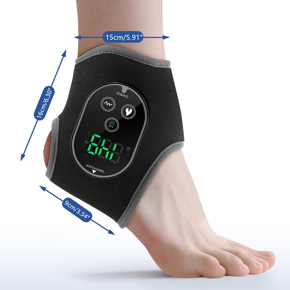 Ankle and Foot Massager Heated and Vibrating Ankle Guard-rechargeable Anble Massager-speed Termperature and 3-speed Massage Mode, Gifs Forl Oves