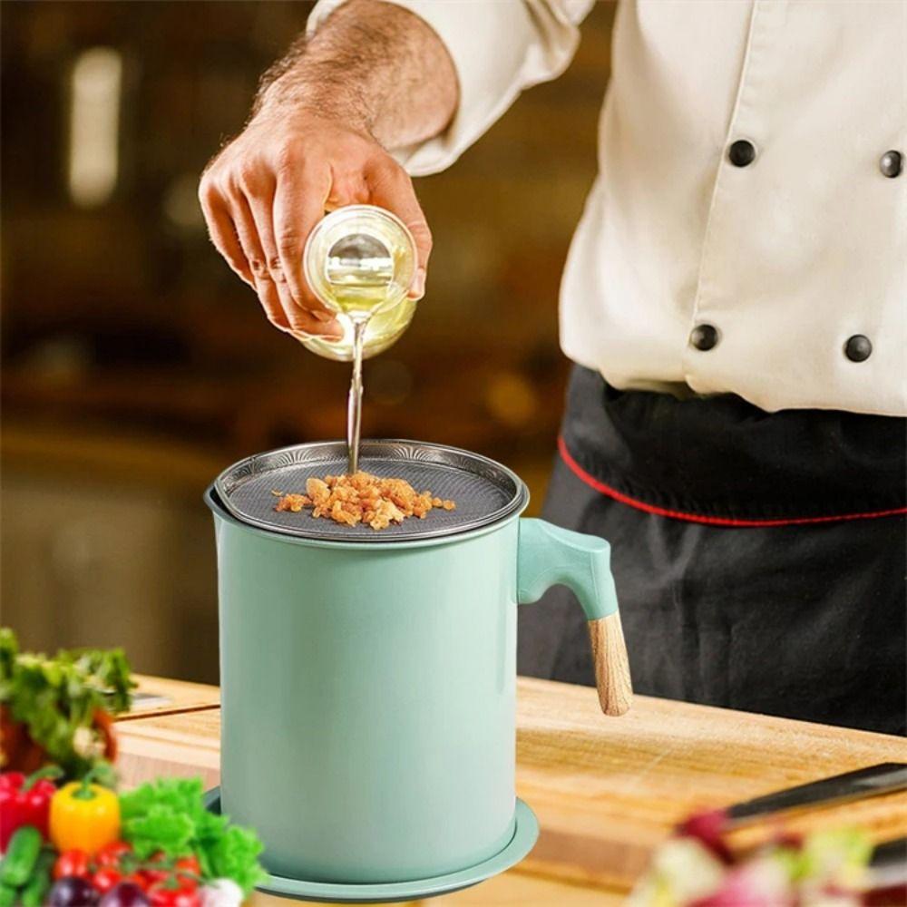 Anti-Leakage Oil Filter Pot Large Capacity Grease Separator  Frying Essential