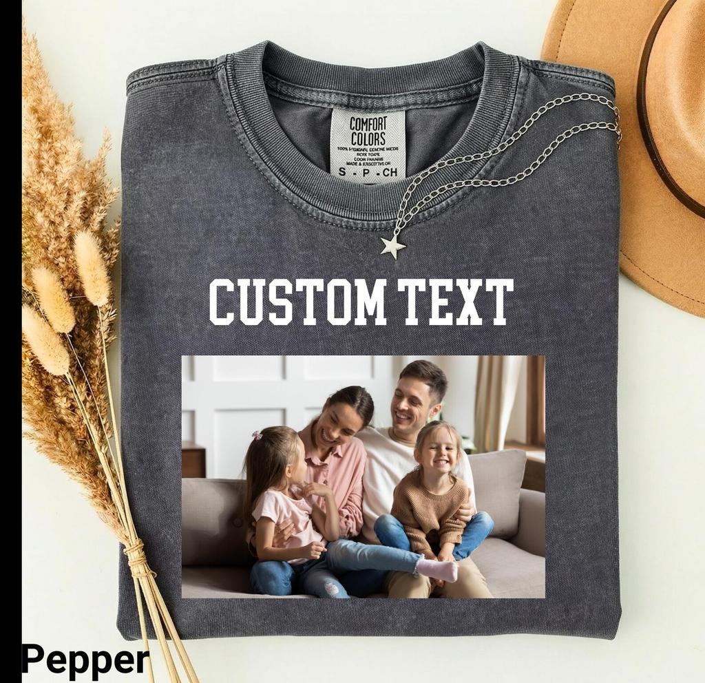 Comfort Colors Custom Photo Personalized Shirt, Family Picture Tee, Logo Image T-shirt
